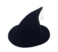 Sombrero de de Halloween | 1 pieza con un colgante de estrella | 35,5 x 2 1 cm accesorio para adultos | ideal para disfraces de festivales y fiestas de escenarios, brujas decorativas touc