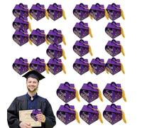 Sombrero de decoración genérico del graduado - Cajas de graduación - Caja con sombrero de graduación 2025 con pompones para golosinas - Caramelos y contenedores para la guardería