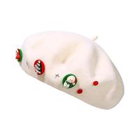 Sombrero de decoración navideña genérico - Beret Hat Christmas Decoration Hats | Warm Beanie Caps | Women's Berets for Artist Girls Women Ladies Dress Costume Birthday Holiday Fall Winter, Blanco 70