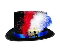 Sombrero de día de la independencia, sombreros patrióticos para hombres - Sombrero de estrella del 4 de julio con pluma,Peinado festivo divertido, accesorio de disfraces, accesorio de desfile de
