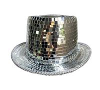Sombrero de discoteca, sombrero de copa de bola de disco - Hombro de vestir de discoteca - Mirror Glitter Headwear para hombres Mujeres Unisex Dissex Fiesta de disfraces Props de baile Club nocturno a