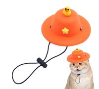 Sombrero de disfraz de perro, sombrero de ala redonda, bonito diseño de pato, sombrero de cosplay para mascotas, sombrero de vestir de dibujos animados de ala redonda, sombrero de cuerda flexible con