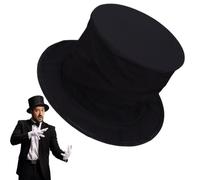Sombrero de disfraz plegable de mago, ligero, diseño plegable, gorra de escenario de actuación, uso mágico profesional, sombrero de copa negro, disfraz de cosplay, accesorio de fiesta de Halloween