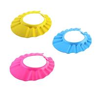 Sombrero de ducha para niños, tapa de champú para bebés Sombrero de ducha ajustable Escudo de lavado de cabello suave para niños pequeños 3 PCS