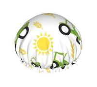 Sombrero de ducha versátil con estampado de tractor agricultura para mujeres y hombres, reutilizable, ligero y suave