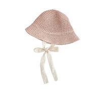 Sombrero de Encaje Moda, Sombrero Playa con Lazo Paja for niña, Sombreros Princesa(Pink,0-36Months (48))