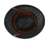 Sombrero de explorador, sombrero de paja endurecida ajustable en el interior de la banda para los calurosos días de verano (El negro)