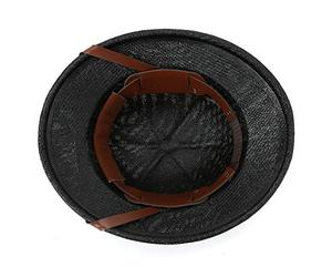 Sombrero de explorador, sombrero de paja endurecida ajustable en el interior de la banda para los calurosos días de verano (El negro)