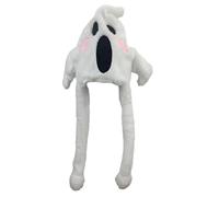 Sombrero de felpa | Disfraz de fantasma brillante de felpa | Sombreros de salto en movimiento de calavera de Halloween | para el hogar, viajes, escenario diario, cosplay, fiesta, carnaval, Navidad