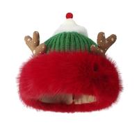 Sombrero de felpa gruesa de Navidad para día festivo con cuernos de reno para niñas adultas, sombrero de fiesta, festival, sombrero de invierno para mujer