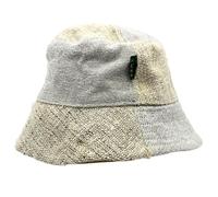 Sombrero de festival boho de cáñamo y algodón con parches - Natural