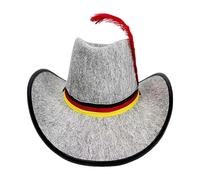 Sombrero de fieltro genérico para hombres, sombrero de fiesta occidental de feltro, diseño negro rojo y amarillo con banda ajustable para Oktoberfest fiesta foto escena escuela espectáculo al aire