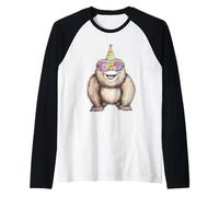 Sombrero de Fiesta de Criaturas peludas con diseño Divertido Camiseta Manga Raglan