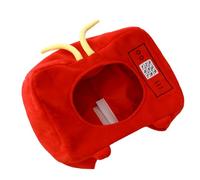 Sombrero de Fiesta de Peluche Rojo Forma de Televisión para Carnaval | Tocado Creativo y Divertido, Fácil de Poner y Quitar, Máximo Confort, para Festivales y Carnaval