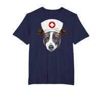 Sombrero de Galgo Italiano con un Gorro de Enfermera Camiseta, Hombre Tallas Grandes, Azul Marino, 6X Alto