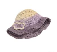 Sombrero de Ganchillo Calado de Colores con Flores 3D Sombrero de Verano con diseño Calado para Vacaciones
