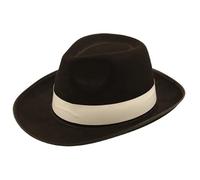 Sombrero de gángster negro Al Capone para adultos, accesorio clásico de disfraz de Fedora de los años 20, perfecto para Halloween, fiestas temáticas, eventos Speakeasy y juegos de rol de la mafia,
