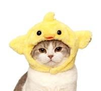 Sombrero de gato de dibujos animados - Cute Animal Headwear Disfraz For Kittens, Pig Chicken Style Soft Plush Bonnet For Small Dogs Rabbits, Pet Dress Up Accessory Party Cap, For Halloween Christmas