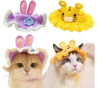 Sombrero de gato divertido conejito para pequeños animales conejos, conejos, conejo, para fiesta de Navidad, Halloween (tigra y conejo)