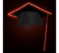 Sombrero de graduación de secundaria | Diadema de graduación iluminada - Diadema con borla, accesorios de disfraz universitario, decoración de fiesta para fiesta temática universitaria de secundaria