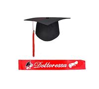Sombrero de graduación + graduación doctora banda gadgets accesorios para fiesta ceremonia de graduación, diadema para neo graduado, color activo, y efecto para fotos para fiesta de graduación