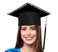 Sombrero de graduación para estudiantes, sombrero de graduación iluminado con LED - peinado con pompón, accesorios para disfraces de universidad, decoración de fiesta estudiante y evento escolar