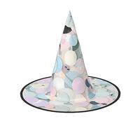 Sombrero de Halloween con estampado pastel de mármol de terrazo, decoraciones de Halloween, suministros de carnaval, decoración para fiesta de jardín al aire libre