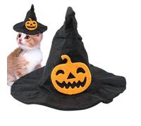 Sombrero de Halloween para mascotas, diseño de murciélago para perro, disfraz de bruja, no se desprende, sombrero de calabaza espeluznante para perro mediano