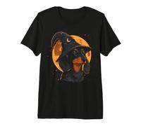 Sombrero de Halloween Wiener Dog Wizard de Dachshund Moon Spooky Witchy Camiseta Premium
