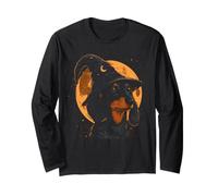 Sombrero de Halloween Wiener Dog Wizard de Dachshund Moon Spooky Witchy Manga Larga