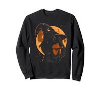 Sombrero de Halloween Wiener Dog Wizard de Dachshund Moon Spooky Witchy Sudadera