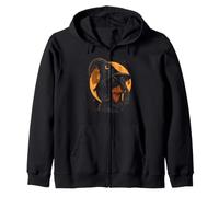 Sombrero de Halloween Wiener Dog Wizard de Dachshund Moon Spooky Witchy Sudadera con Capucha