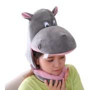 Sombrero de Hipopótamo de Peluche - Bonito Gorro para Disfraz, Divertido Gorro para Fiestas | Sombrero de Hipopótamo Realista, Ajustable, de Peluche, para Fiestas Temáticas de Animales, Suave y Cómodo