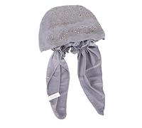 Sombrero de hiyab de moda para mujer, con sombrero, elástico, multicolor, color sólido, musulmán, sombrero base para hombre, sombrero de malla ajustable, gris, Talla única