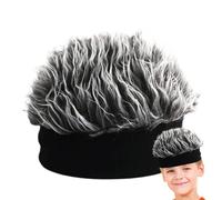 Sombrero De Hombres Con Cabello Adjunto - Capa De Peluca De Cabello Corto | Sombrero De Cabello, Gorra De Peluca De Moda, Cabello Con Punta De Lana De Lana De Punto De Punto, Lúpulo, Sombrero De Peluc
