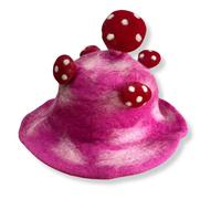 Sombrero de hongo de fieltro - Rosa impactante