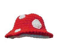 Sombrero de hongo hecho a mano, resistente a las bolitas, floral, suave, ganchillo, pescador, cubo de ganchillo, accesorios de Halloween, fiesta