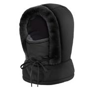 Sombrero de invierno artificial de piel de 42 x 62 cm, para esquí cálido | Windproof Hood, Face Cover Scarf, Cold Weather Hats For Camping, Hiking, Cycling, Skiing, Outdoor Winter Activities, Unisex