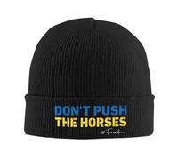Sombrero de Invierno cálido, Don't Push The Horses Gracioso Gorro de Punto para Mujeres Gorro de otoño Invierno Gorro acrílico de Hip Hop melón