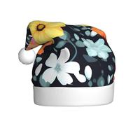 Sombrero de invierno de Año Nuevo con un hermoso estampado de flores coloridas, elegante y cómodo, adecuado para fiestas de vacaciones, color negro