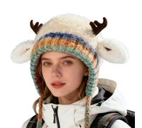 Sombrero de Invierno de Antler | Warm Windproof Beanie - Plush Warm Antler Hat - Women Girls Youth Children Winter Holiday Travel Outdoor, Crema Colorida, Se référer au descriptif
