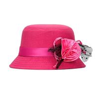 Sombrero de invierno para mujer, de lana, de ala ancha, cálido, para mujer, hot pink, Talla única