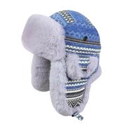 Sombrero de invierno tejido para niños y adultos, estilo aviador, piloto, cazador, trampero, con orejeras, sombrero cálido para traperos en clima frío L