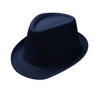 Sombrero de jazz británico unisex para hombre y mujer, color liso, 2025, azul marino, Talla única