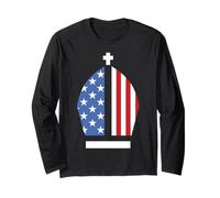Sombrero de la bandera de Estados Unidos del Papa León XIV Primer Santo Padre Americano Manga Larga