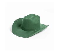 Sombrero de Lana de Cowboy del Oeste for Hombre y Mujer, Sombrero de Vaquera de Fieltro Informal for otoño e Invierno, sombrilla cálida con Forma cóncava, Sombrero de Copa(Dark Green)