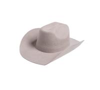 Sombrero de Lana de Cowboy del Oeste for Hombre y Mujer, Sombrero de Vaquera de Fieltro Informal for otoño e Invierno, sombrilla cálida con Forma cóncava, Sombrero de Copa(Light Grey)