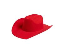 Sombrero de Lana de Cowboy del Oeste for Hombre y Mujer, Sombrero de Vaquera de Fieltro Informal for otoño e Invierno, sombrilla cálida con Forma cóncava, Sombrero de Copa(Red)