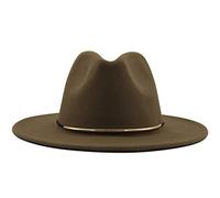 Sombrero de Lana para Mujer Outback Fedora para Invierno Otoño Elegante Lady Floppy Cloche Wide Brim Jazz Cap