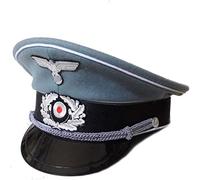 Sombrero de lana para oficial de infantería de élite del ejército alemán de la Segunda Guerra Mundial, sombrero de campo, accesorios de película, accesorios de fiesta, ala gris y azul, grande